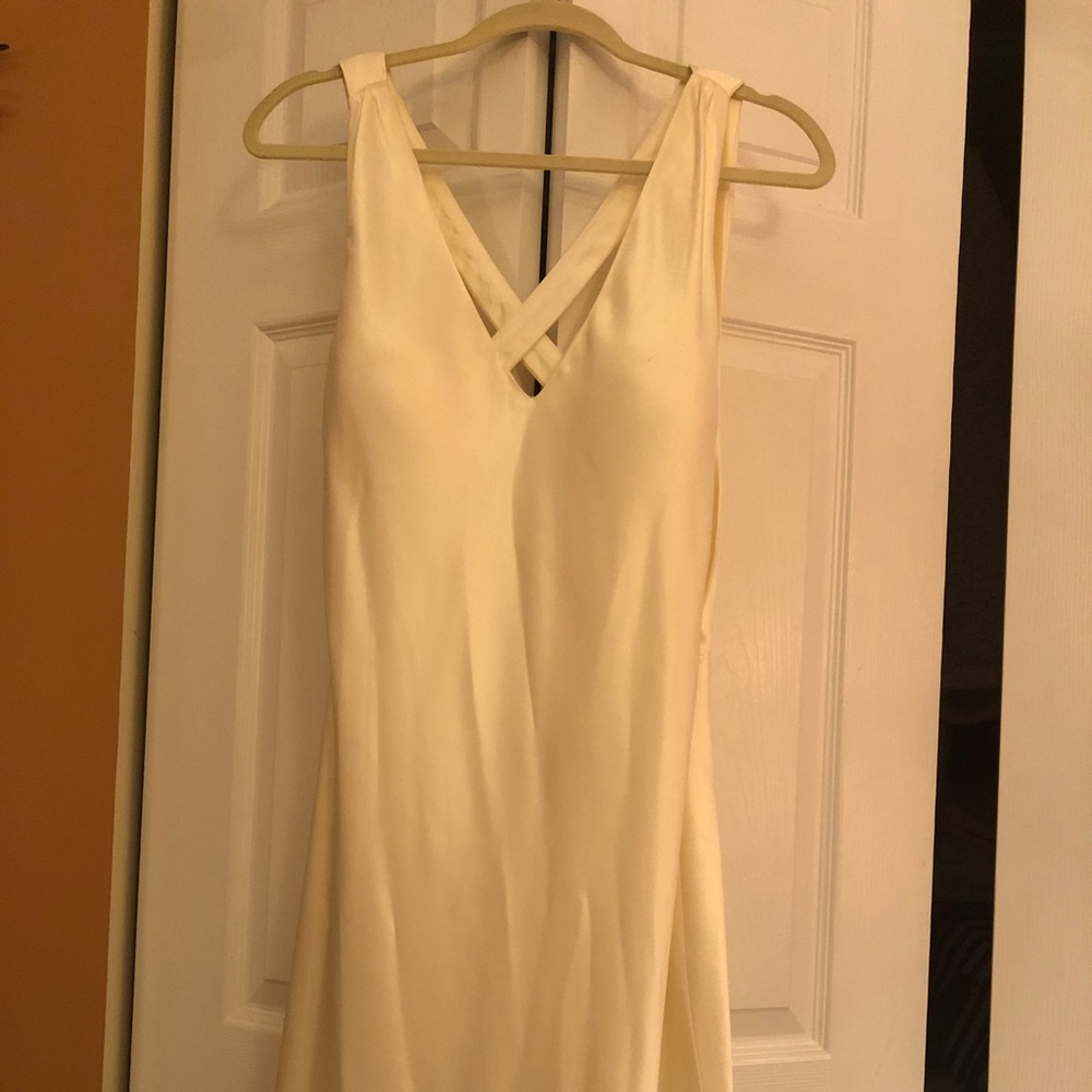 Cream colored satin evening/prom dress